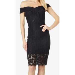 Bardot dress black Bella lace off the shoulder XS